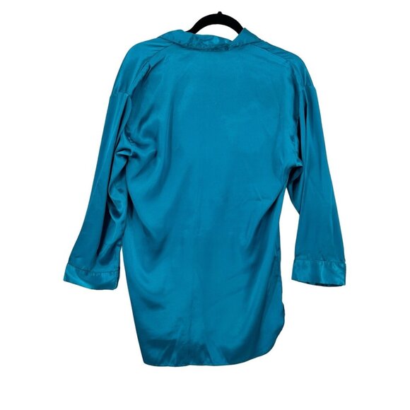 VTG Victoria's Secret Gold Label Womens Size Small Satin Button Up Night Shirt‎ - Picture 9 of 10